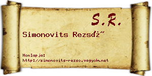 Simonovits Rezső névjegykártya